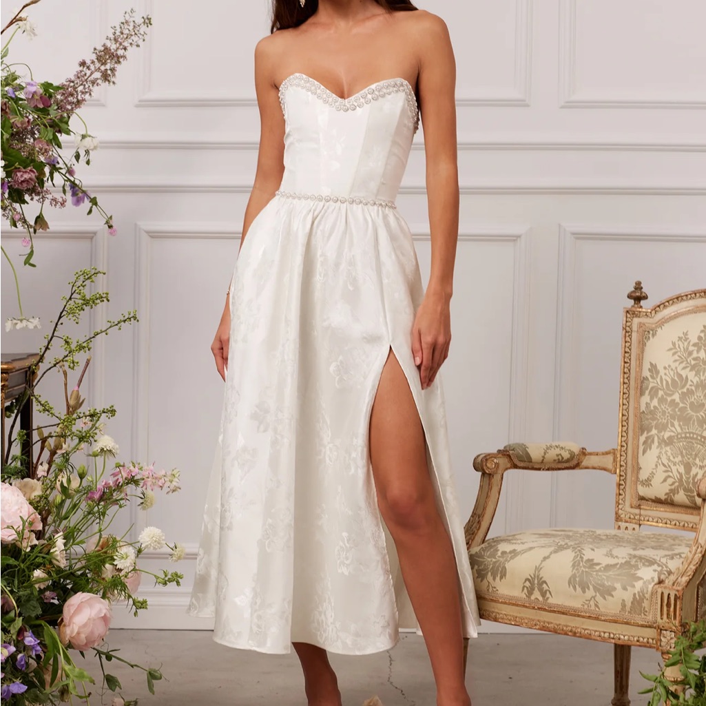 V. Chapman - Nwt Lucia Dress In White Baroque Floral